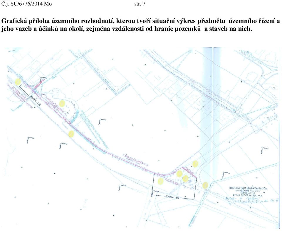 tvoří situační výkres předmětu územního řízení a