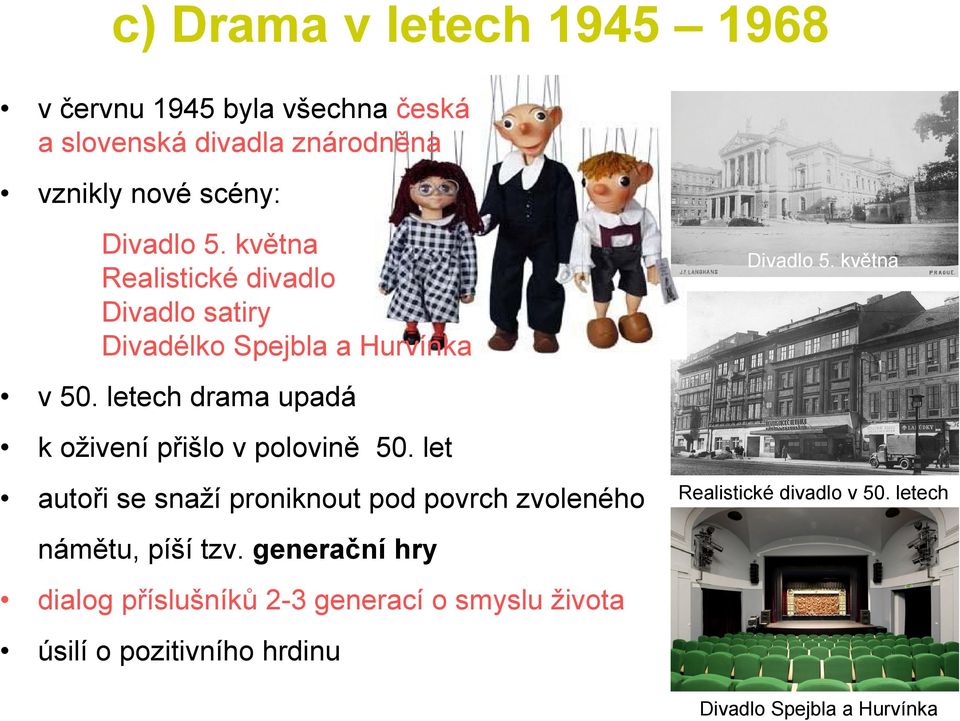 letech drama upadá k oživení přišlo v polovině 50.