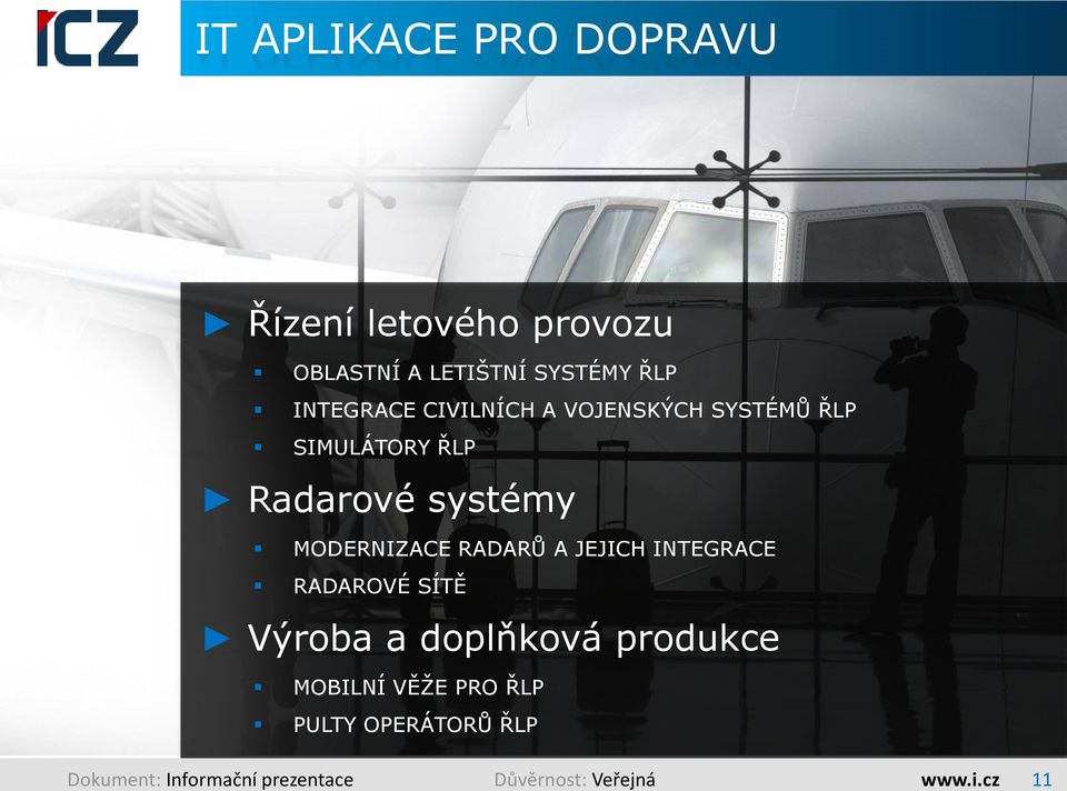 MODERNIZACE RADARŦ A JEJICH INTEGRACE RADAROVÉ SÍTĚ Výroba a doplňková produkce