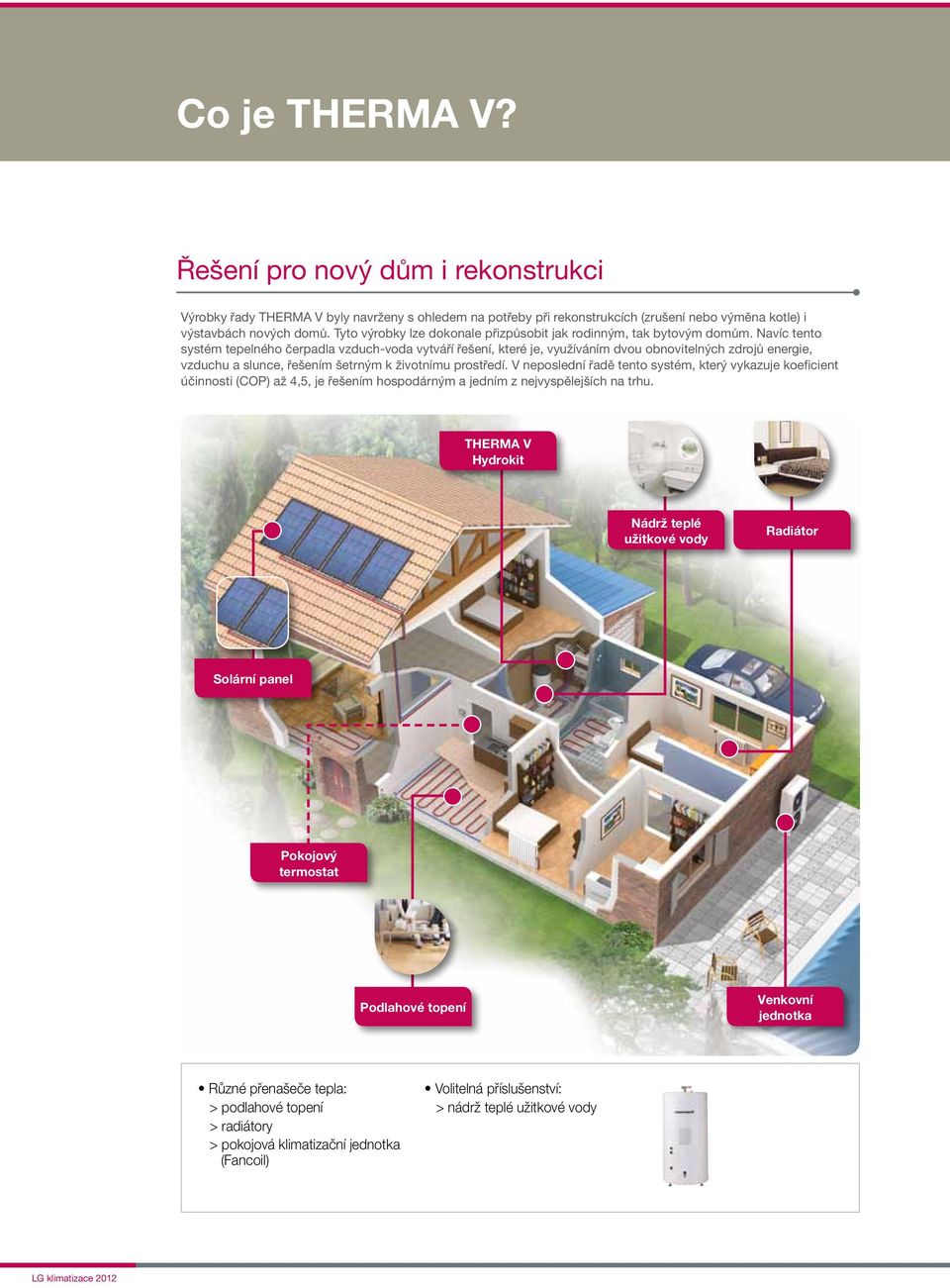 Navíc tento systém tepelného čerpadla vzduch-voda vytváří řešení, které je, využíváním dvou obnovitelných zdrojů energie, vzduchu a slunce, řešením šetrným k životnímu prostředí.