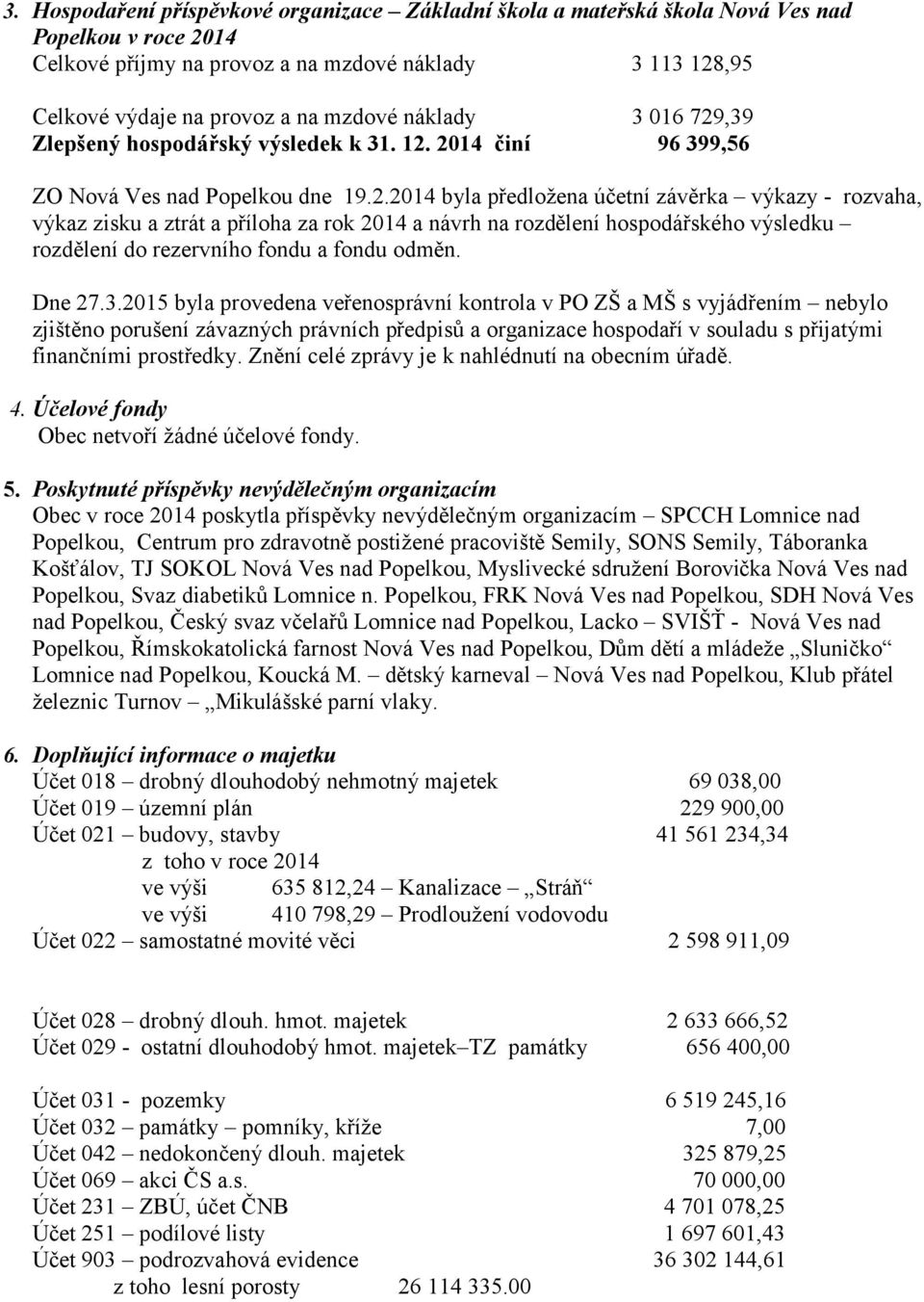 ,39 Zlepšený hospodářský výsledek k 31. 12.