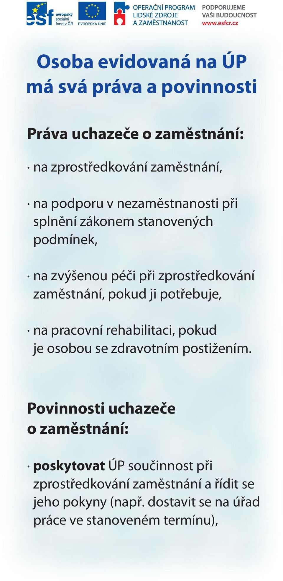 potřebuje, na pracovní rehabilitaci, pokud je osobou se zdravotním postižením.