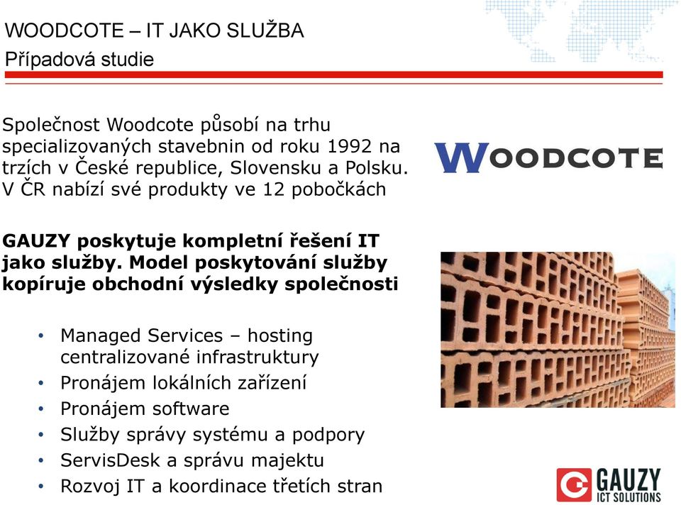 Model poskytování služby kopíruje obchodní výsledky společnosti Managed Services hosting centralizované infrastruktury Pronájem