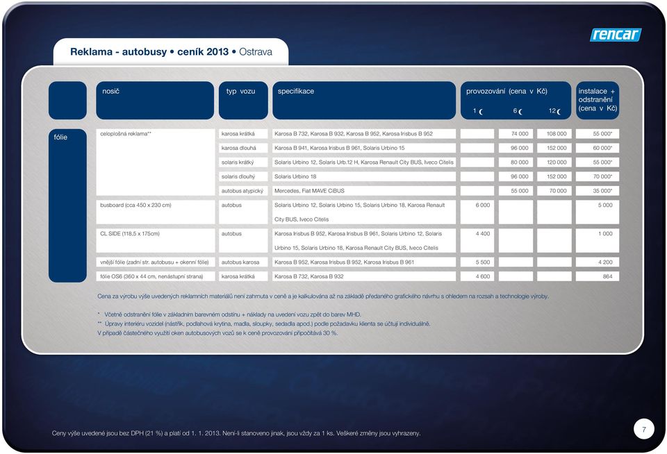 2 H, Karosa Renault City BUS, Iveco Citelis 80 000 20 000 55 000* solaris dlouhý Solaris Urbino 8 9 000 52 000 0 000* autobus atypický Mercedes, Fiat MAVE CiBUS 55 000 0 000 35 000* autobus Solaris