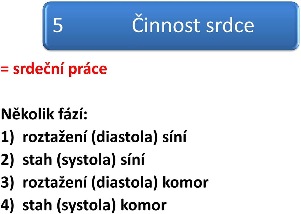 síní 2) stah (systola) síní 3)