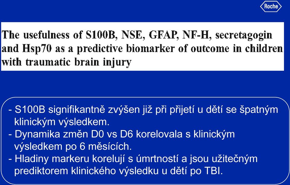 - Dynamika změn D0 vs D6 korelovala s klinickým výsledkem po 6