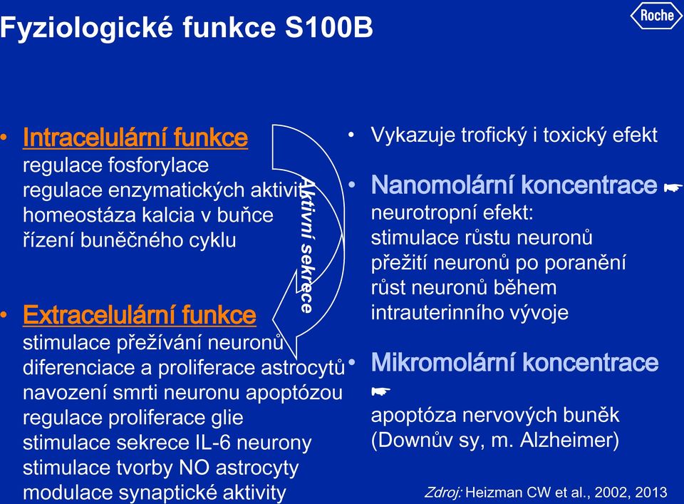 stimulace tvorby NO astrocyty modulace synaptické aktivity Vykazuje trofický i toxický efekt Nanomolární koncentrace neurotropní efekt: stimulace růstu neuronů přežití