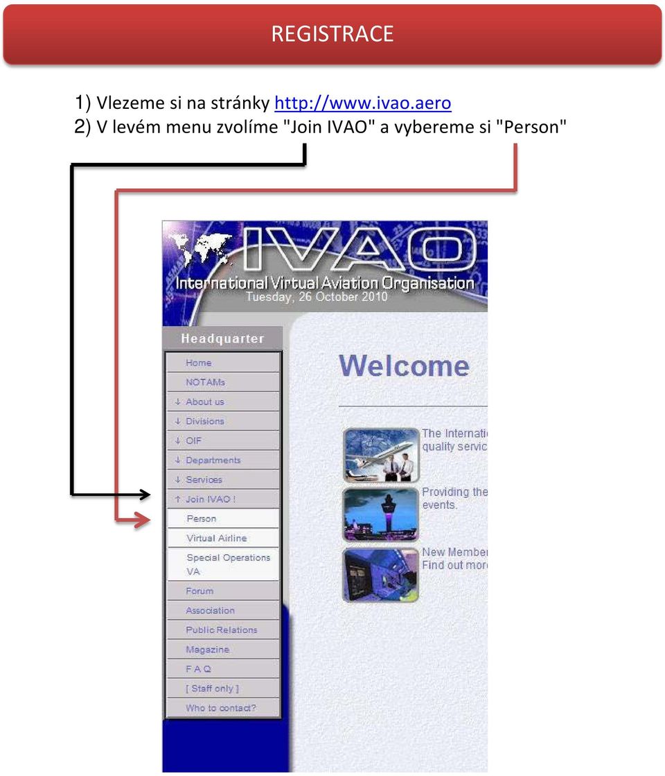 aero 2) V levém menu zvolíme