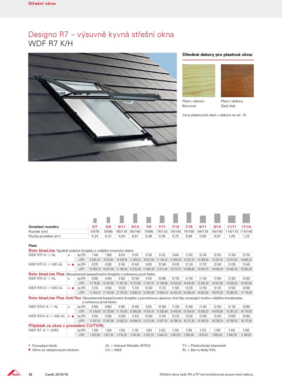 0,31 0,50 0,61 0,48 0,59 0,72 0,84 0,80 0,97 1,00 1,22 Plast Roto blueline Tepelně izolační dvojsklo s vnějším tvrzeným sklem WDF R75 K W AL bez DPH 7 440 7 860 8 610 9 310 8 700 9 210 9 840 11 010