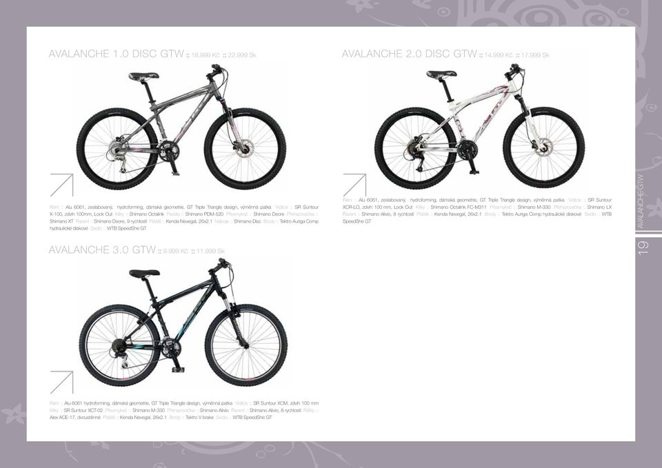 Shimano PDM-520 Přesmykač :: Shimano Deore Přehazovačka :: Shimano XT Řazení :: Shimano Deore, 9 rychlostí Pláště :: Kenda Nevegal, 26x2.