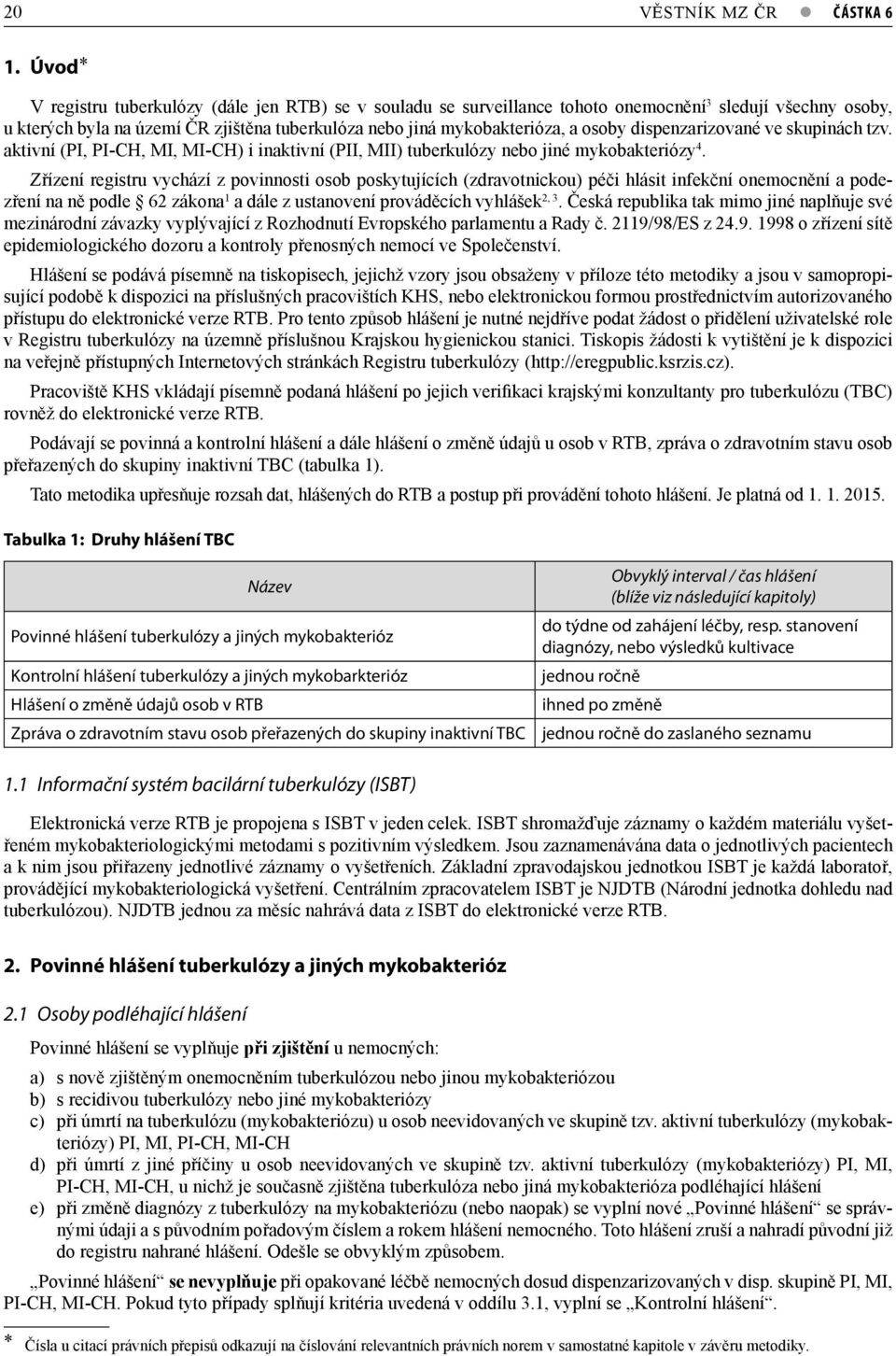 dispenzarizované ve skupinách tzv. aktivní (PI, PI-CH, MI, MI-CH) i inaktivní (PII, MII) tuberkulózy nebo jiné mykobakteriózy 4.