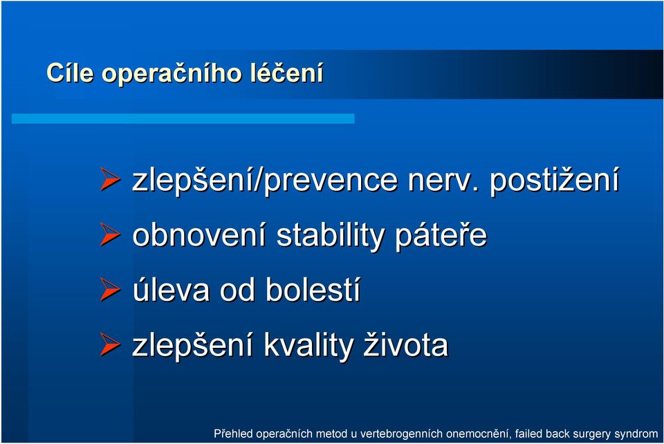 postižen ení obnovení stability