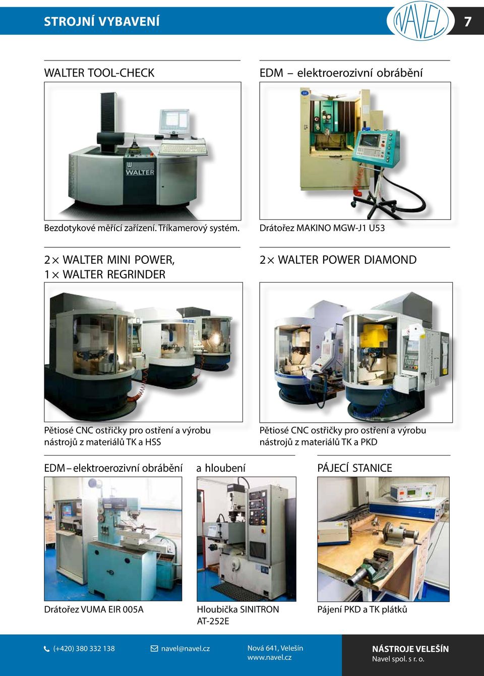 nástrojů z materiálů TK a HSS Pětiosé CNC ostřičky pro ostření a výrobu nástrojů z materiálů TK a PKD EDM elektroerozivní obrábění a