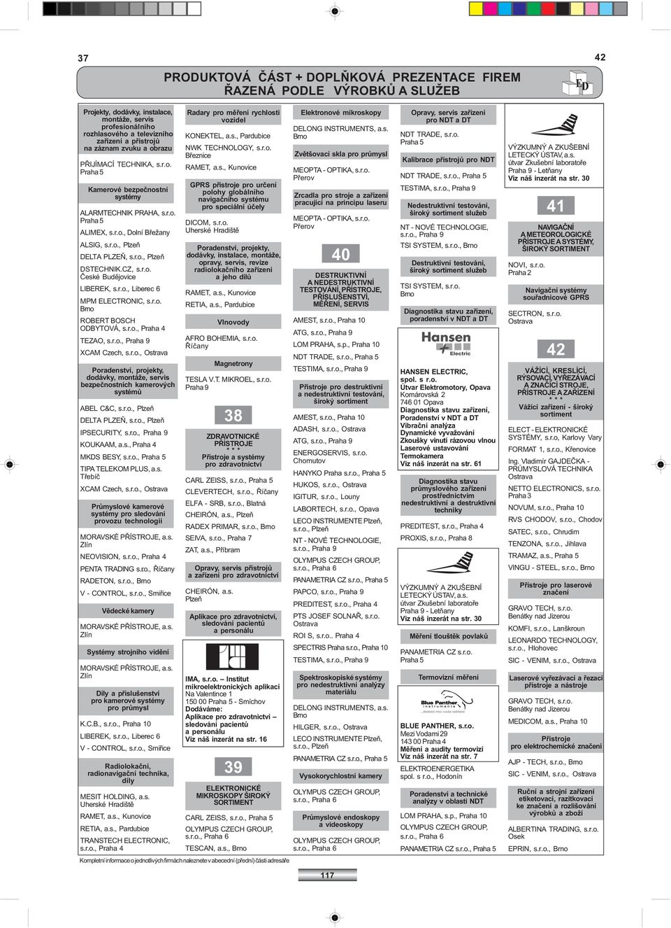 CZ, LIBEREK,, Liberec 6 MPM ELECTRONIC, ROBERT BOSCH ODBYTOVÁ,, TEZAO,, XCAM Czech,, dodávky, montáže, servis bezpeènostních kamerových systémù ABEL C&C,, DELTA PLZEÒ,, IPSECURITY,, KOUKAAM, a.s., MKDS BESY,, TIPA TELEKOM PLUS, a.
