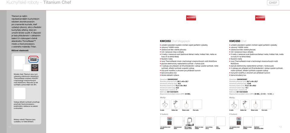 Klíčové vlastnosti: Modely řady Titanium jsou nyní vybaveny prémiovým skleněným ThermoResist mixérem KAH357 s technologií víceúrovňových nožů MultiZone.