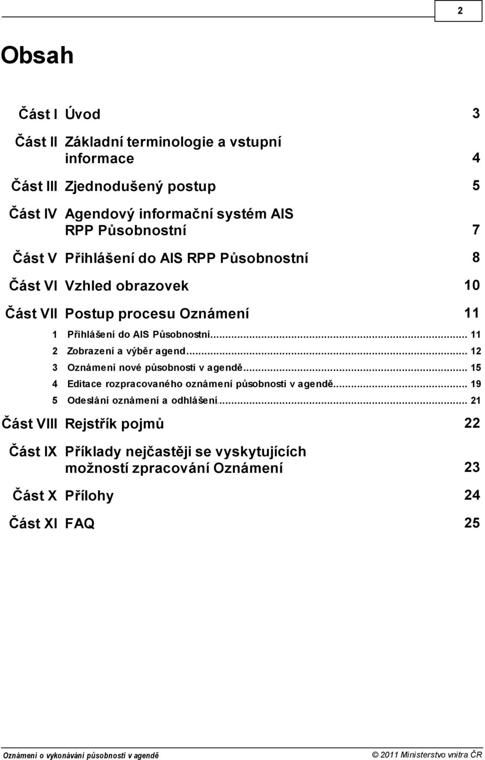 .. do AIS Působnostní 11 2 Zobrazení... a výběr agend 12 3 Oznámení... nové působnosti v agendě 15 4 Editace.