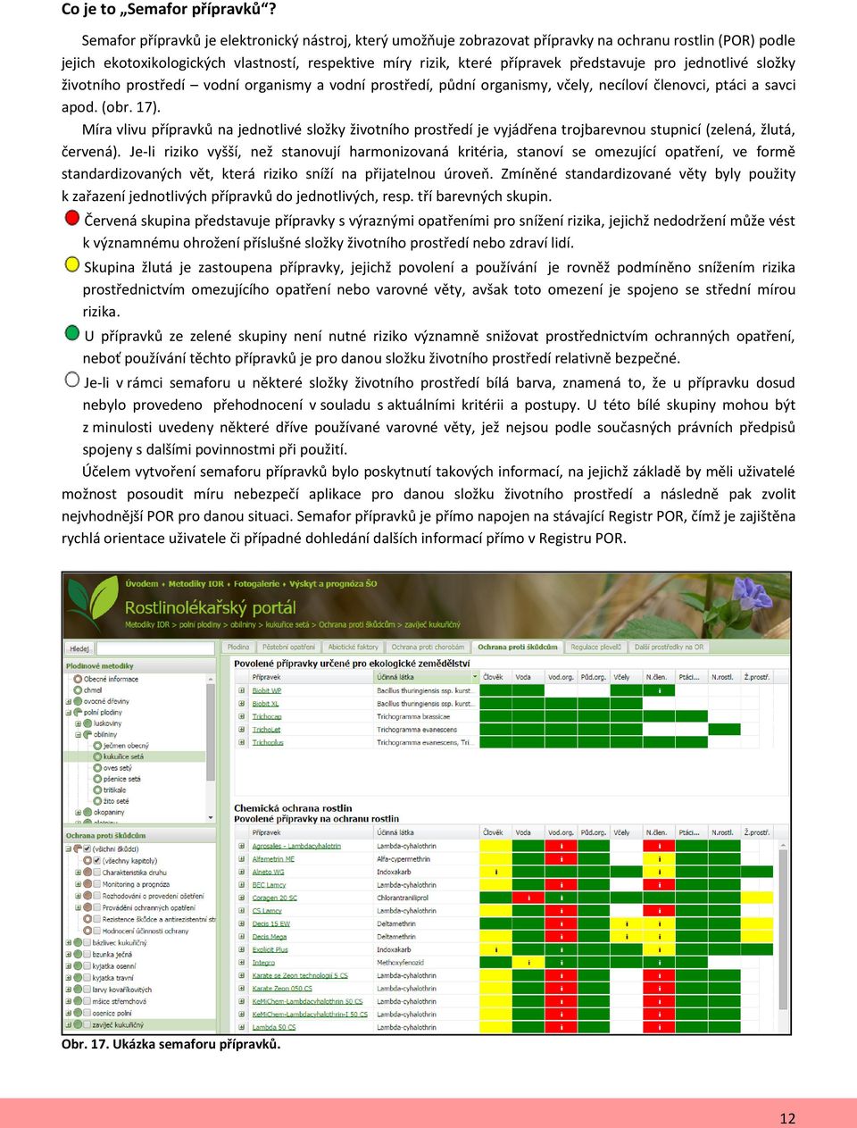 pro jednotlivé složky životního prostředí vodní organismy a vodní prostředí, půdní organismy, včely, necíloví členovci, ptáci a savci apod. (obr. 17).