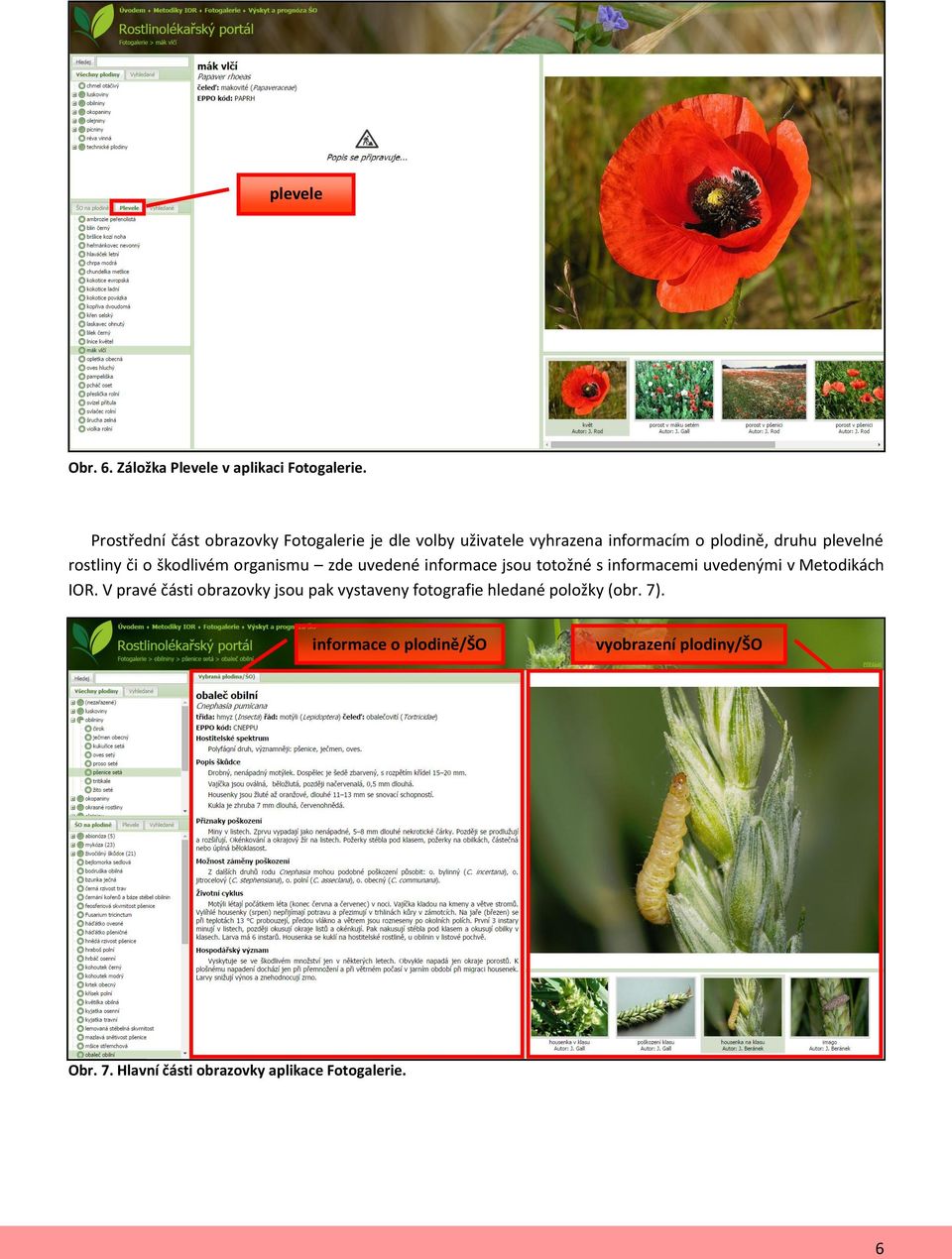 rostliny či o škodlivém organismu zde uvedené informace jsou totožné s informacemi uvedenými v Metodikách IOR.