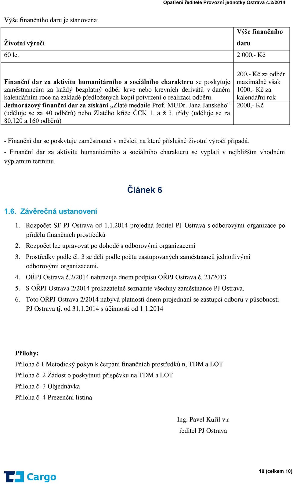 Jana Janského (uděluje se za 40 odběrů) nebo Zlatého kříže ČCK 1. a ž 3.