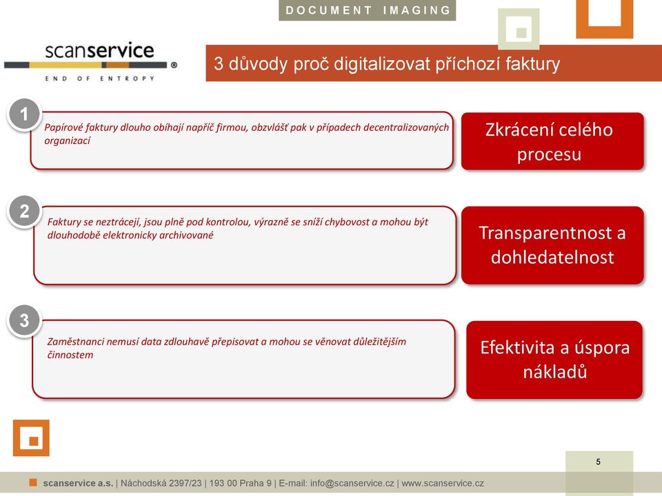 kontrolou, výrazně se sníží chybovost a mohou být dlouhodobě elektronicky archivované Transparentnost a