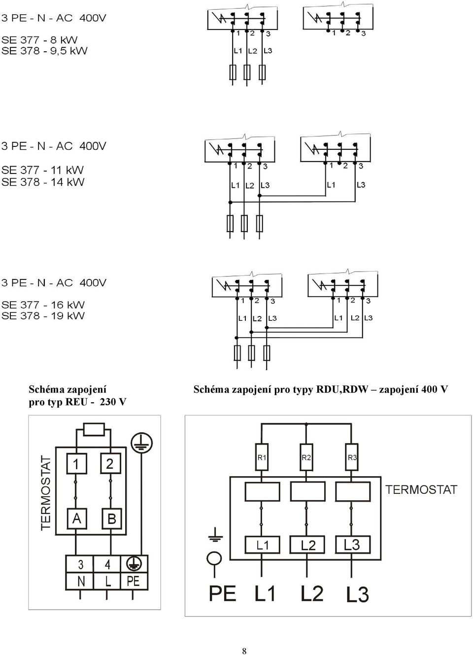zapojení 400 V pro