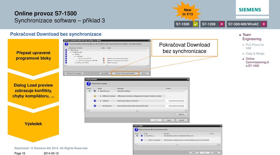 Pokra ovat Download bez synchronizace Dialog Load