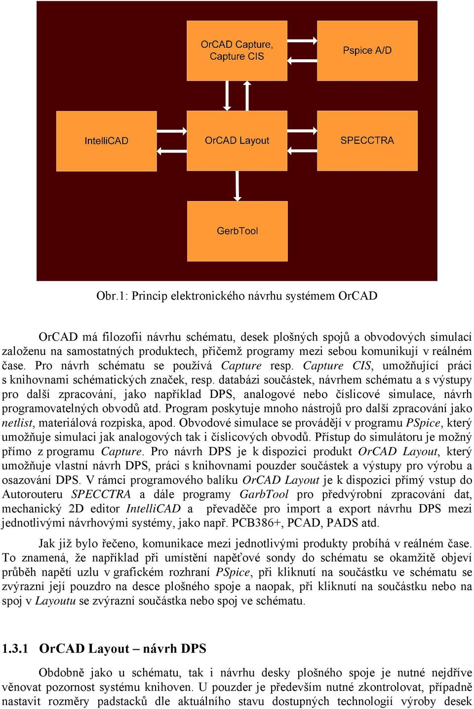 databázi součástek, návrhem schématu a s výstupy pro další zpracování, jako například DPS, analogové nebo číslicové simulace, návrh programovatelných obvodů atd.