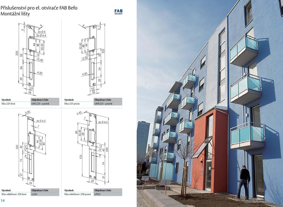 levá LRFL225 - pozink lišta 225 pravá LRFR225