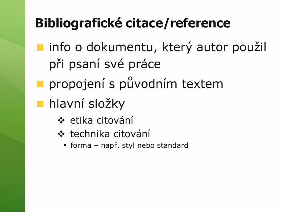 práce propojení s původním textem hlavní složky