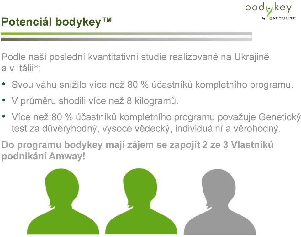 Více neţ 80 % účastníků kompletního programu povaţuje Genetický test za důvěryhodný, vysoce vědecký,