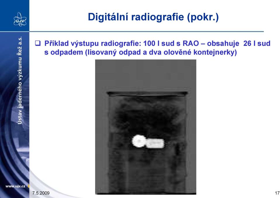 sud s RAO obsahuje 26 l sud s odpadem