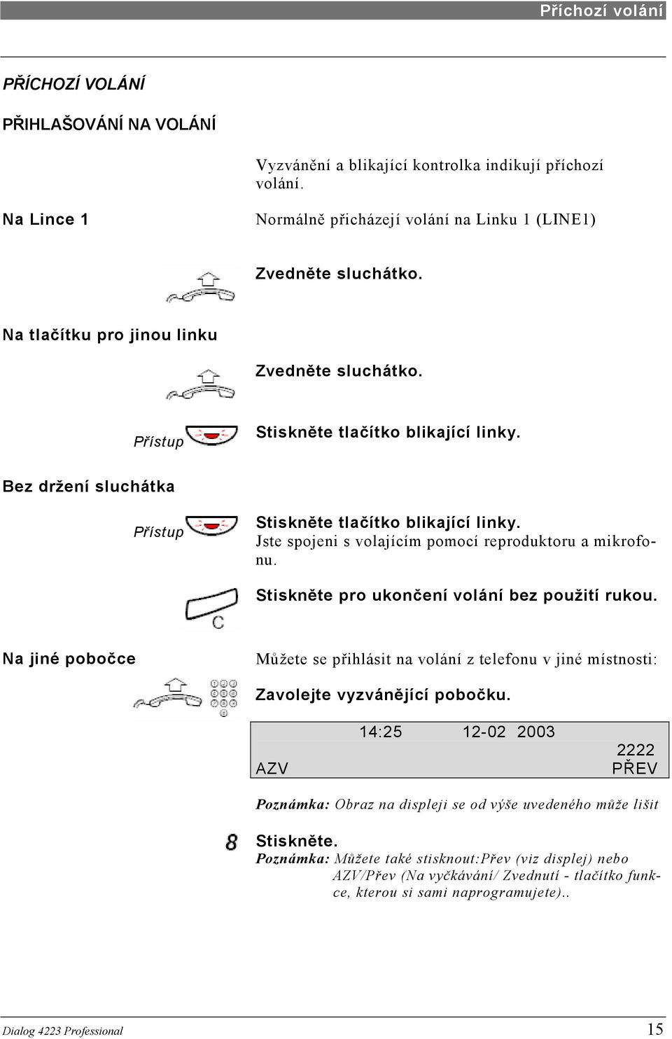 Jste spojeni s volajícím pomocí reproduktoru a mikrofonu. Stiskněte pro ukončení volání bez použití rukou.