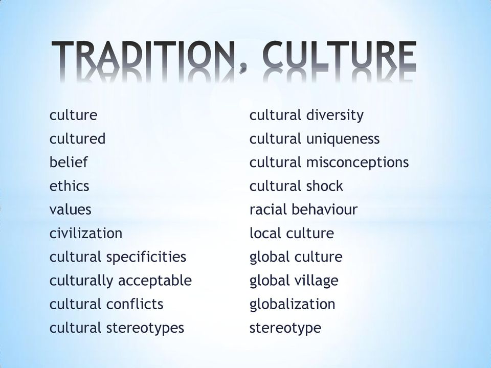 diversity cultural uniqueness cultural misconceptions cultural shock