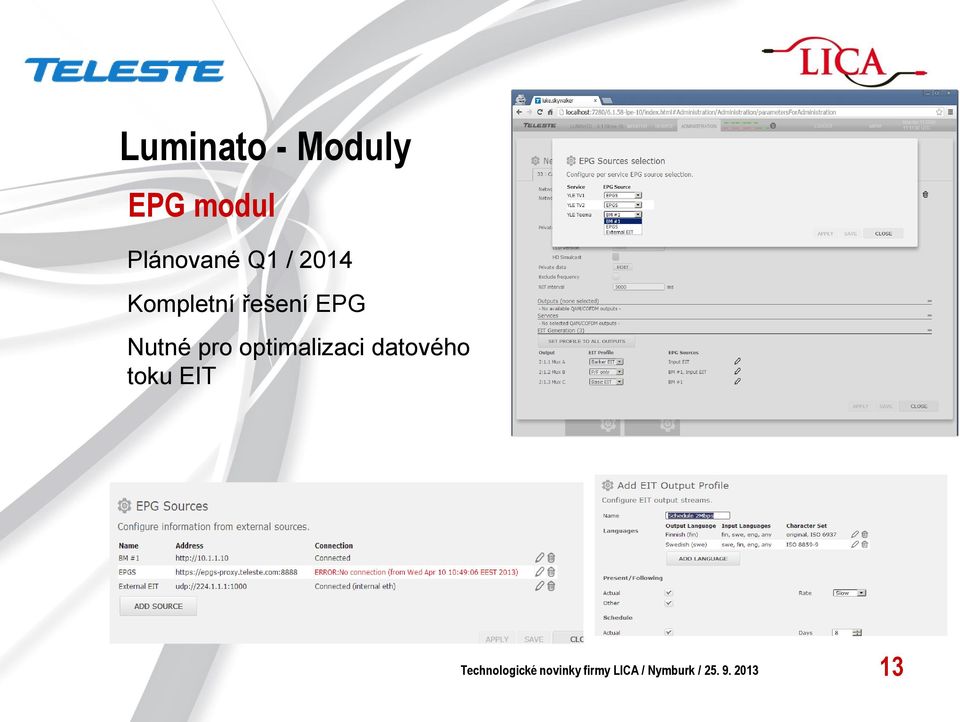 optimalizaci datového toku EIT