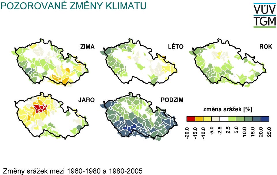 Změny srážek