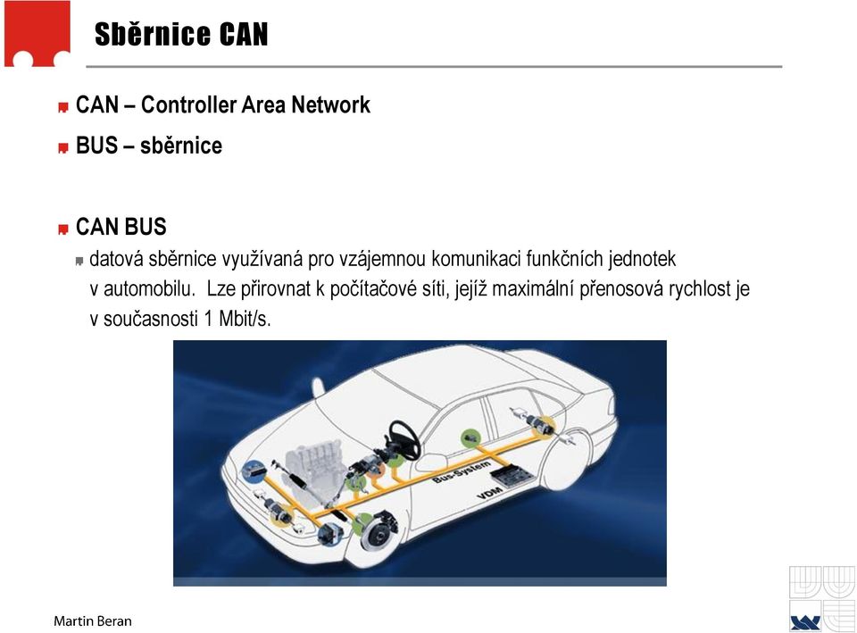 funkčních jednotek v automobilu.