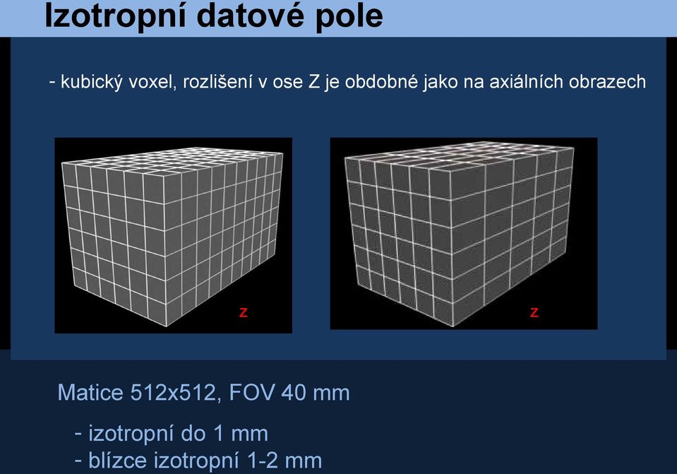 axiálních obrazech z Matice 512x512, FOV