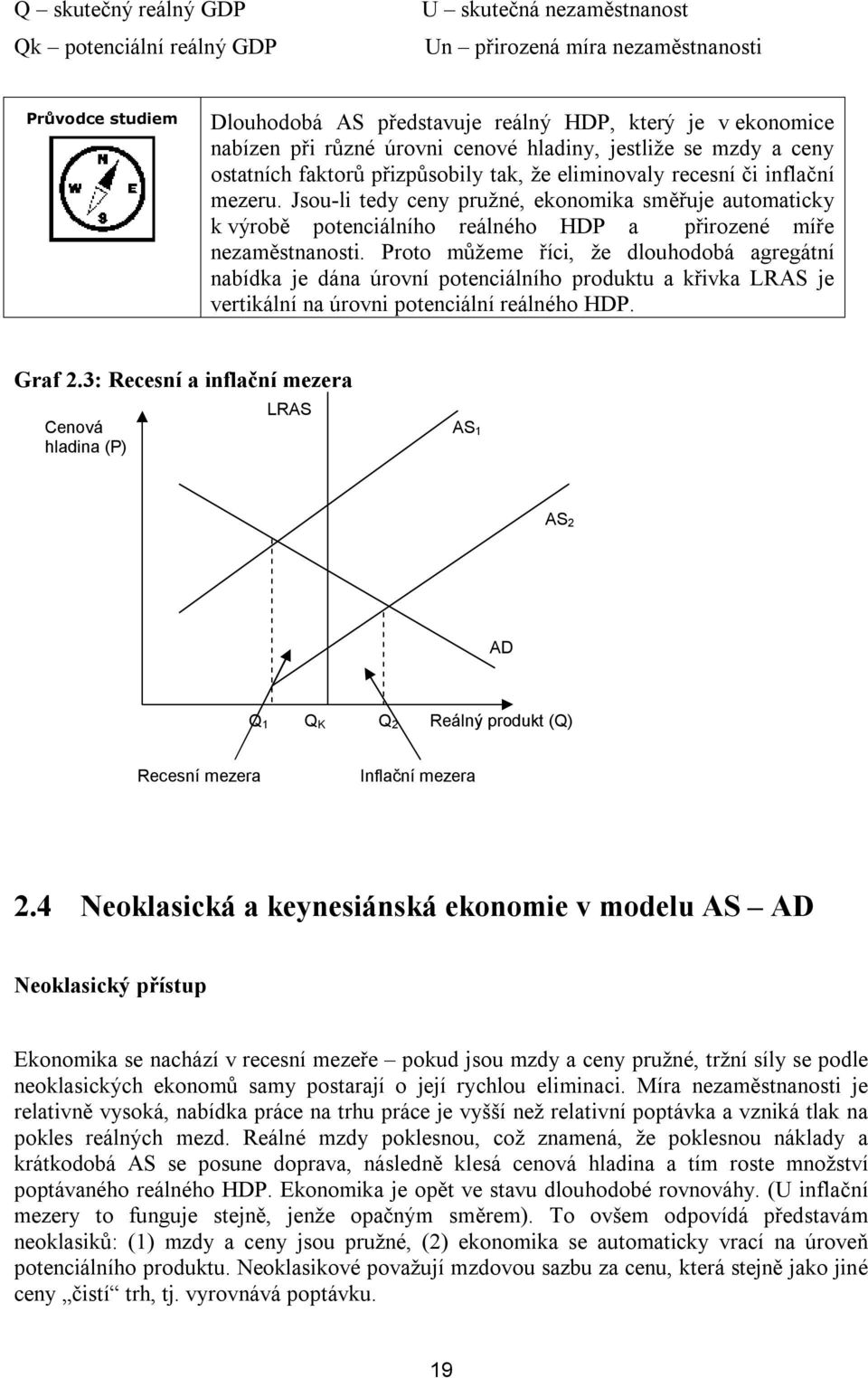 Jsou-li tedy ceny pružné, ekonomika směřuje automaticky k výrobě potenciálního reálného HDP a přirozené míře nezaměstnanosti.