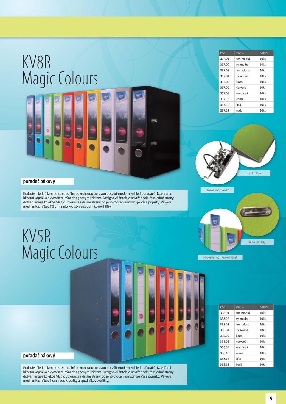 Designový štítek je navržen tak, že z jedné strany dotváří image kolekce Magic Colours a z druhé strany po jeho otočení umožňuje Vaše popisky.