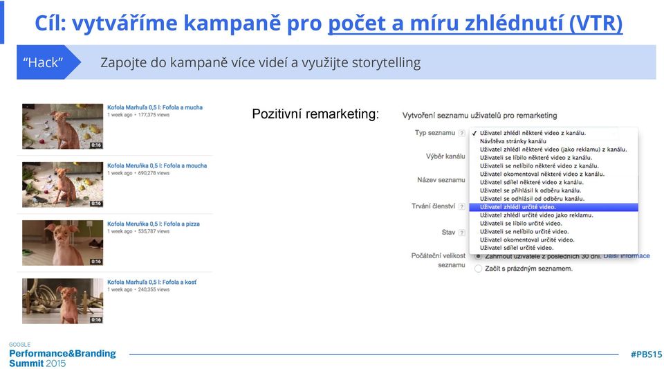 do kampaně více videí a využijte