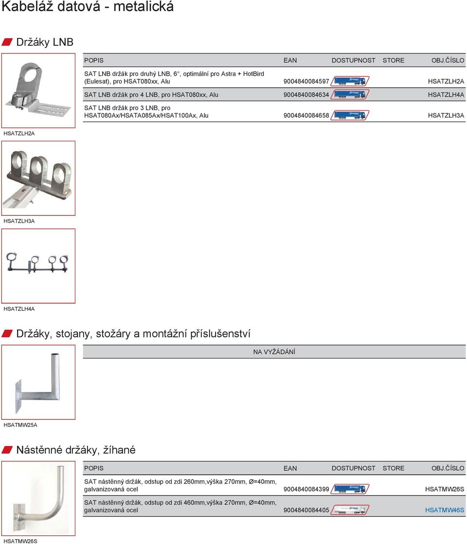 w Držáky, stojany, stožáry a montážní příslušenství NA VYŽÁDÁNÍ HSATMW25A w Nástěnné držáky, žíhané SAT nástěnný držák, odstup od zdi 260mm,výška 270mm,
