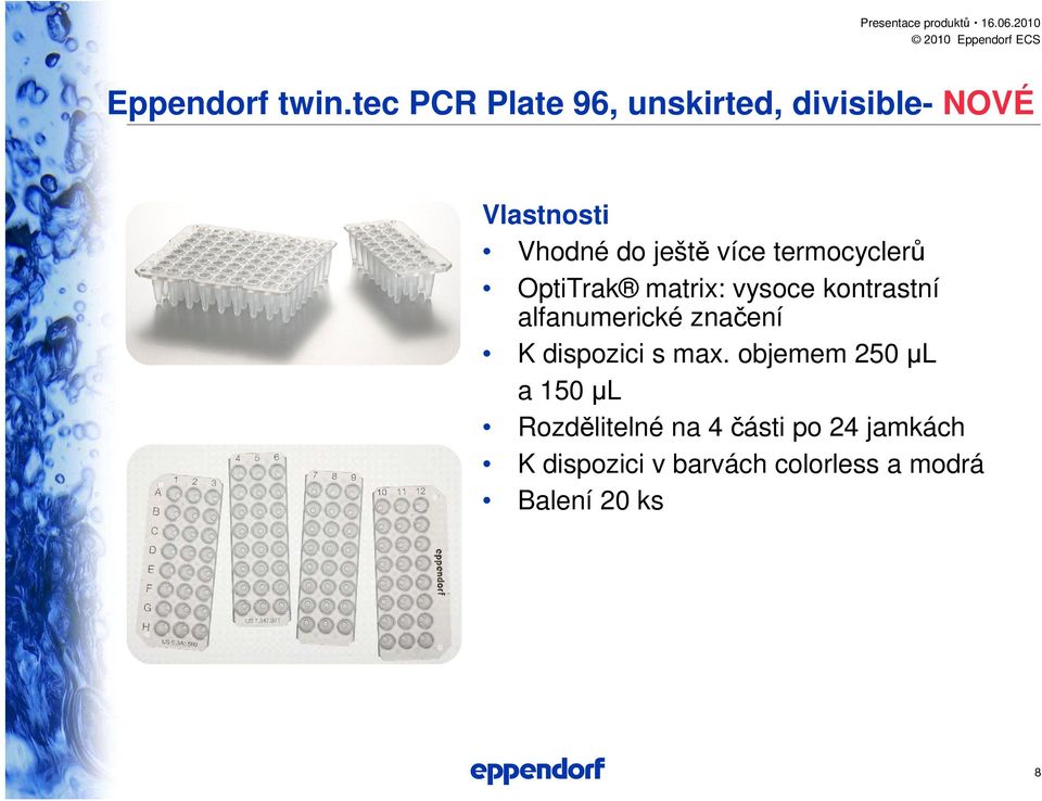 termocyclerů OptiTrak matrix: vysoce kontrastní alfanumerické značení K