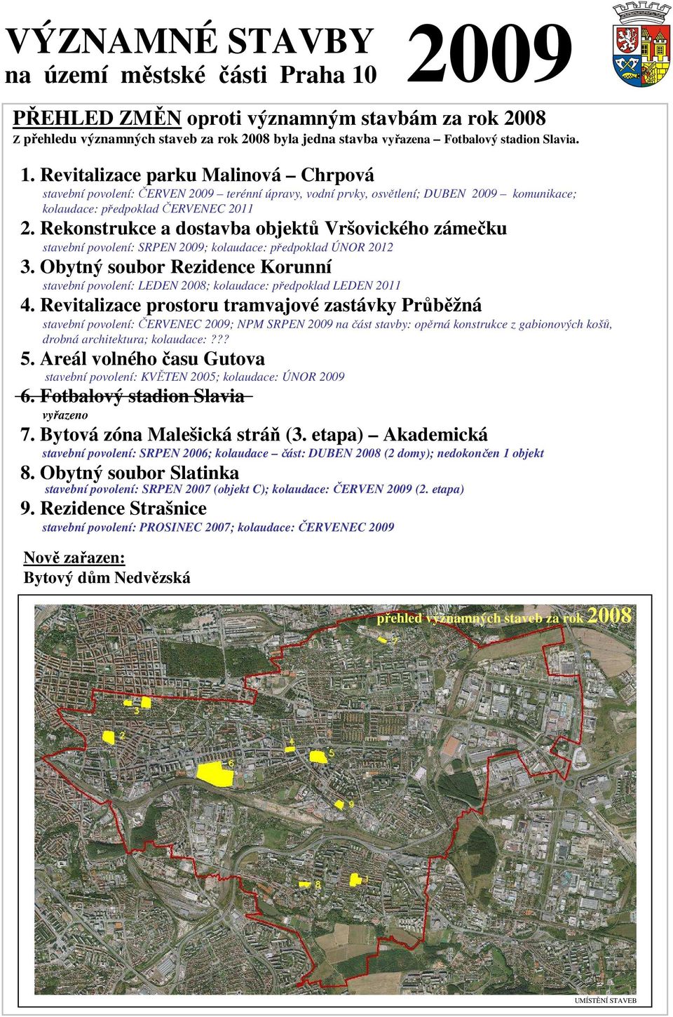 Rekonstrukce a dostavba objektů Vršovického zámečku stavební povolení: SRPEN 2009; kolaudace: předpoklad ÚNOR 2012 3.