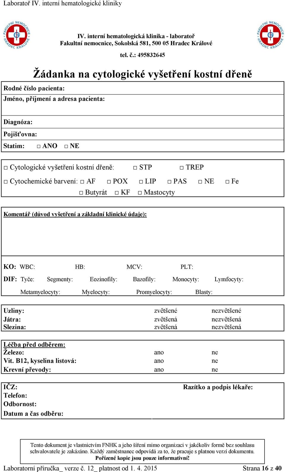 LABORATORNÍ PŘÍRUČKA. Laboratoř IV. interní hematologické kliniky Fakultní  nemocnice Hradec Králové - PDF Free Download