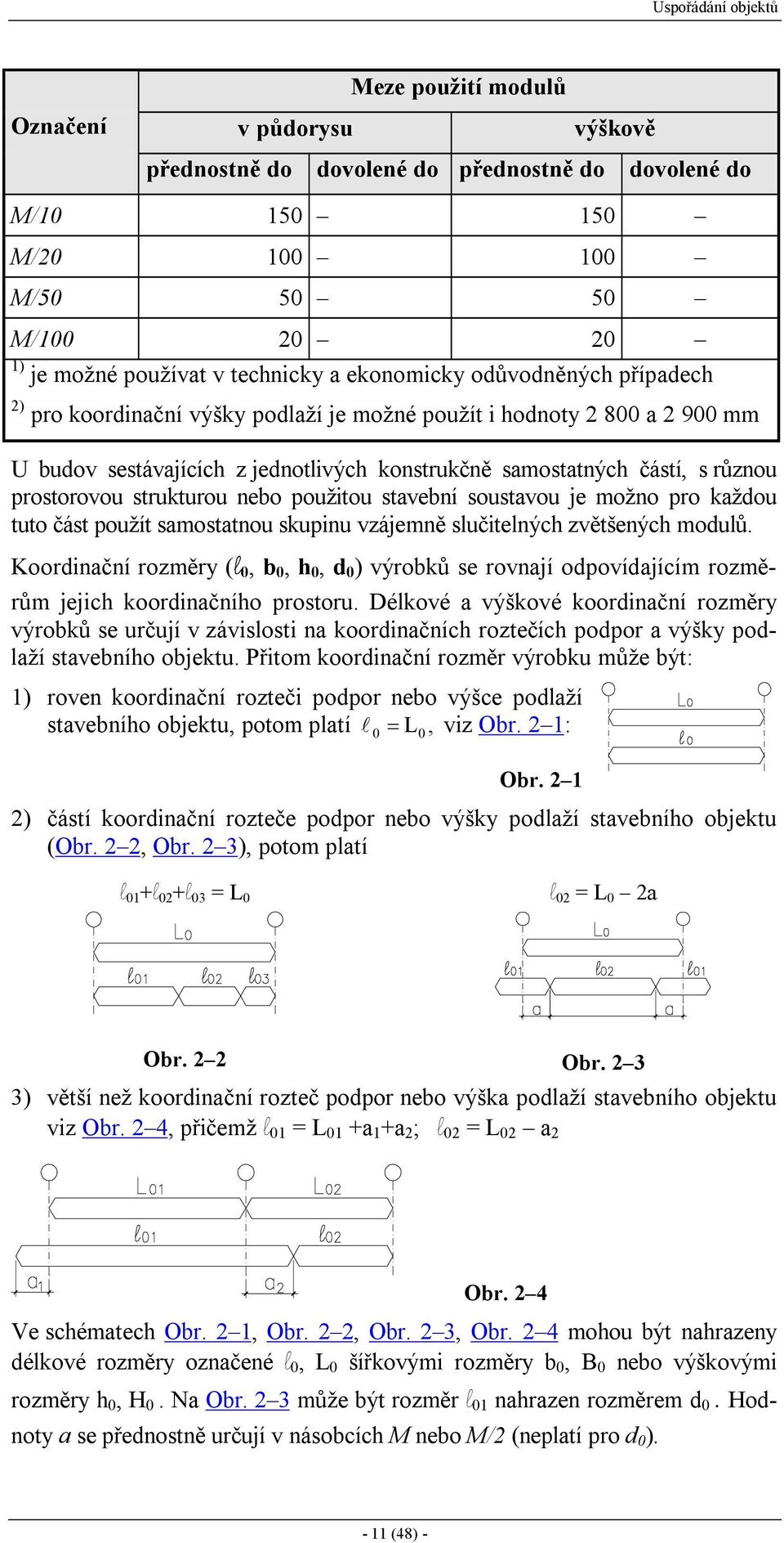 prostorovou strukturou nebo použitou stavební soustavou je možno pro každou tuto část použít samostatnou skupinu vzájemně slučitelných zvětšených modulů.