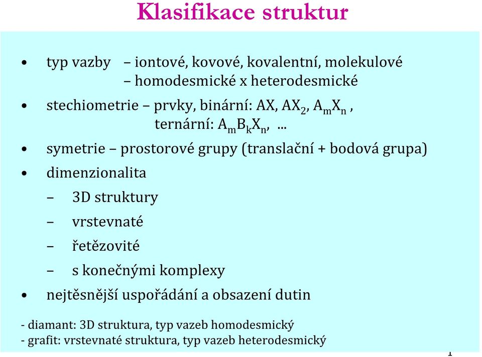 .. Title page symetrie prostorové grupy (translační + bodová grupa) dimenzionalita D struktury vrstevnaté