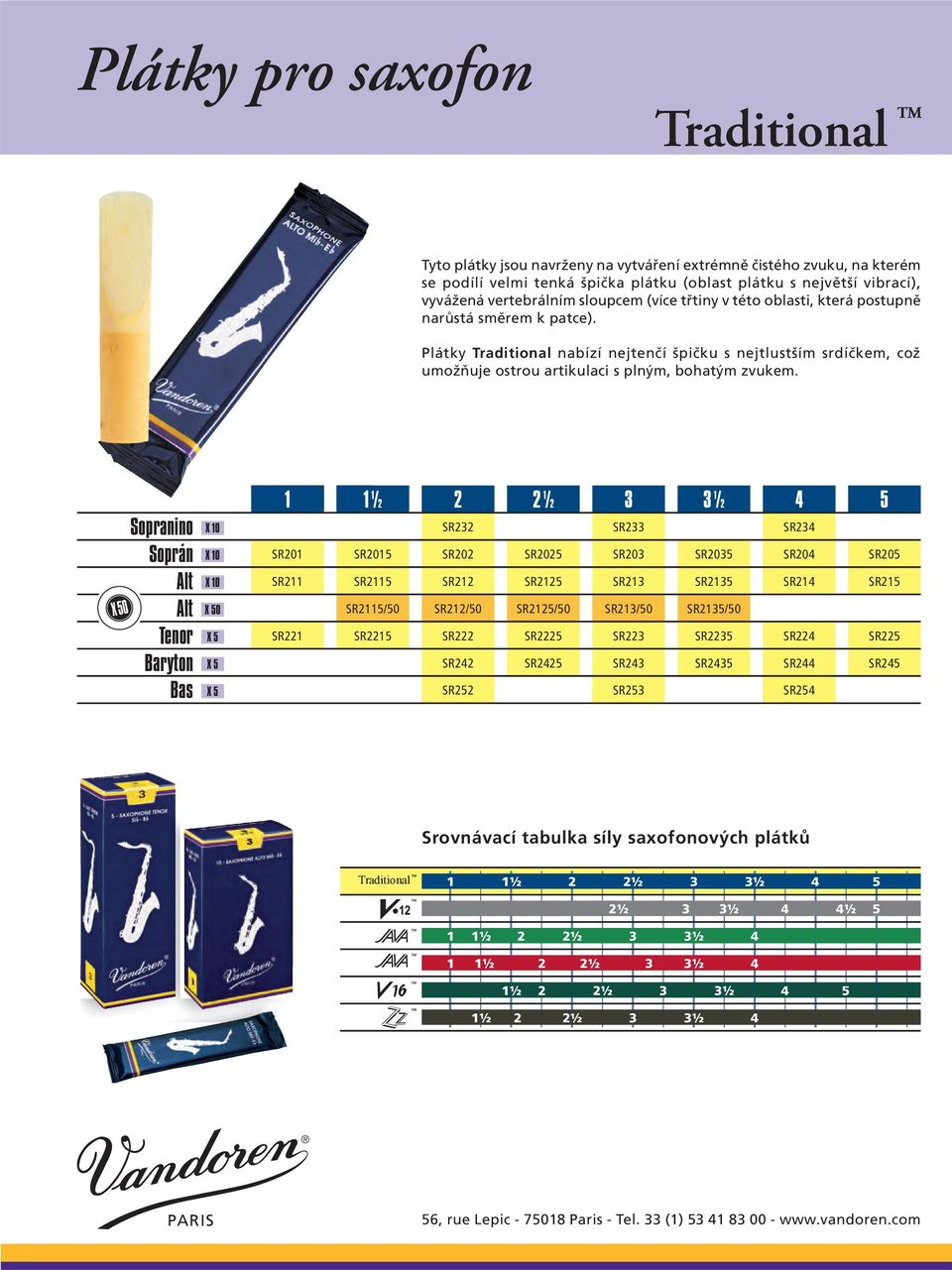 Sopranino X 10 Soprán X 10 X 10 X 50 Tenor X 5 Baryton X 5 Bas X 5 1 1 1 /2 2 2 1 / 3 1 /2 4 5 SR201 SR211 SR221 SR2015 SR2115 SR2115/50 SR2215 SR232 SR202 SR212 SR212/50 SR222 SR242 SR252 SR2025