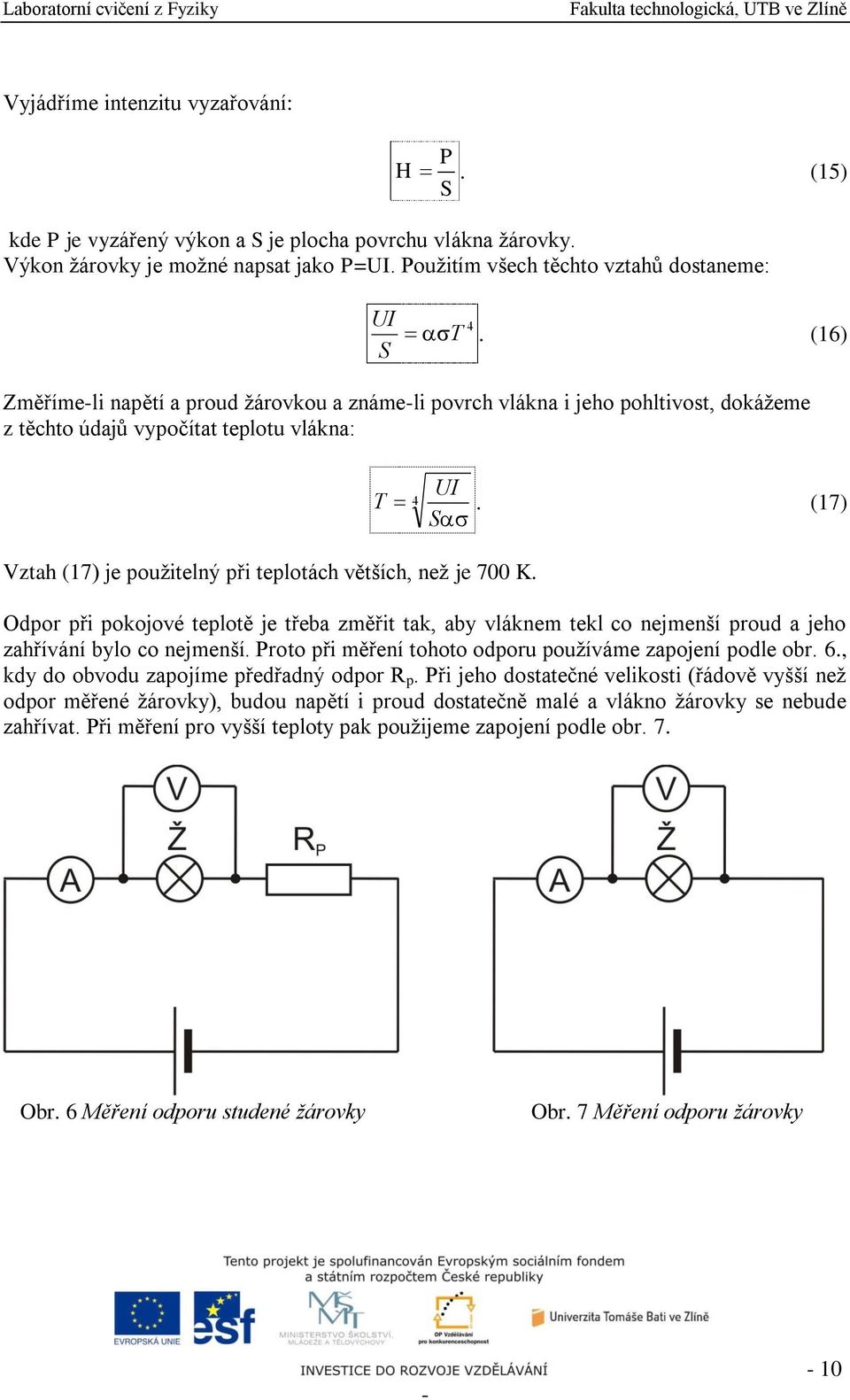 6. Vnitřní odpor zdroje, volt-ampérová charakteristika žárovky - PDF Free  Download