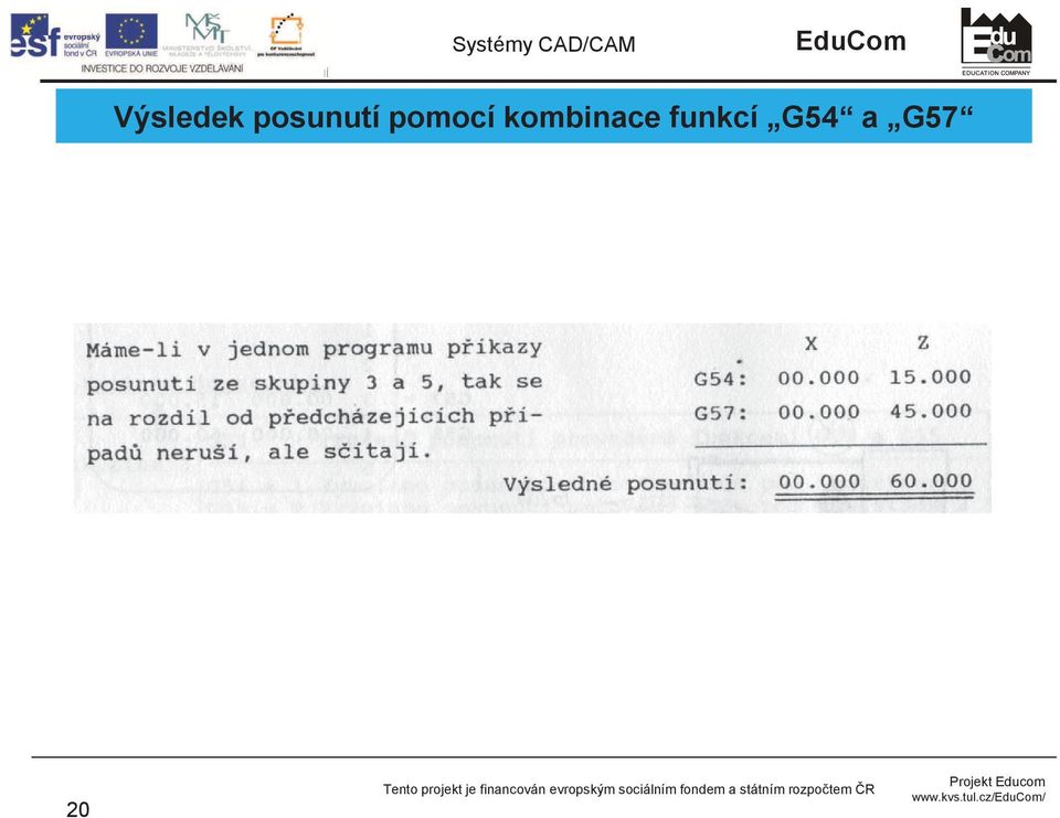 EduCom Výsledek posunutí