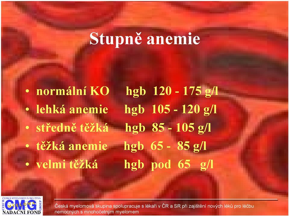 středně těžká hgb 85-105 g/l těžká